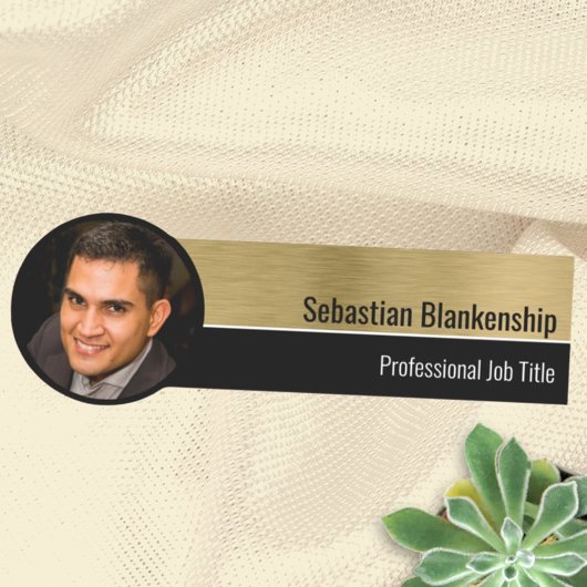 Metallic look Professional Gold Aangepaste foto Naamplaatje