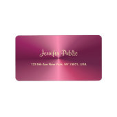 Metallic look roze Sjabloon handschrift Script-han Etiket (Voorkant)