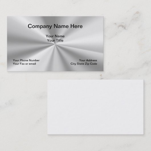 Metallic look Simple Design Visitekaartje (Voorkant / Achterkant)