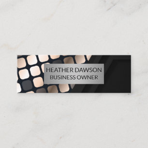 Metallic Lux Patroon Zwart Geometrisch Mini Visitekaartje