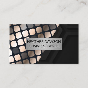 Metallic Lux Patroon Zwart Geometrisch Visitekaartje