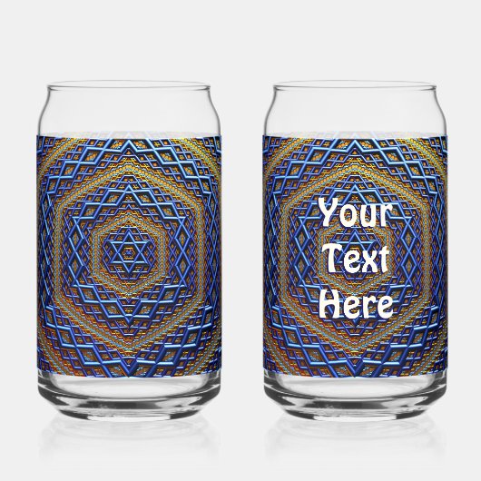  Metallic Magen David Blikvorm Glas (Voorkant)