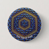  Metallic Magen David Ronde Button 5,7 Cm (Voorkant)
