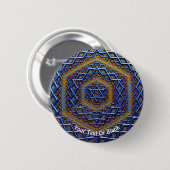  Metallic Magen David Ronde Button 5,7 Cm (Voorkant /achterkant)