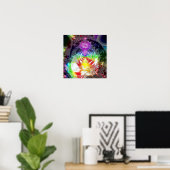 Metallic Mandelbrot 1 Poster (Thuiskantoor)