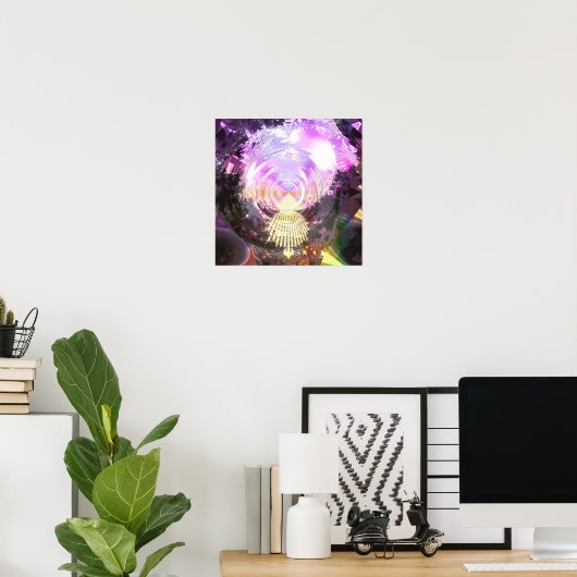 Metallic Mandelbrot 3 Poster (Thuiskantoor)