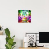 Metallic Mandelbrot 3c Poster (Thuiskantoor)
