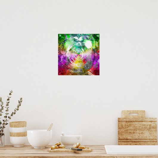 Metallic Mandelbrot 3c Poster (Keuken)