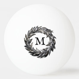 Metallic mannelijke krans met uw monogram pingpongballen