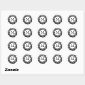 Metallic mannelijke krans met uw monogram ronde sticker (Vel)