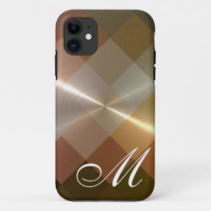 Metallic Metal Chevron Pattern en Monogram 8 iPhone 11 Hoesje