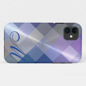 Metallic Metal Diamond Pattern en Monogram 5 Case-Mate iPhone Case (Achterkant (horizontaal))