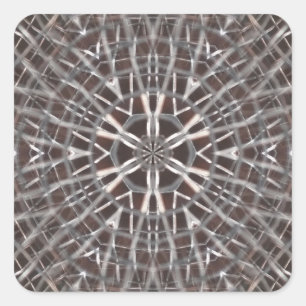 Metallic Metal Mesh Silver Vierkante Sticker
