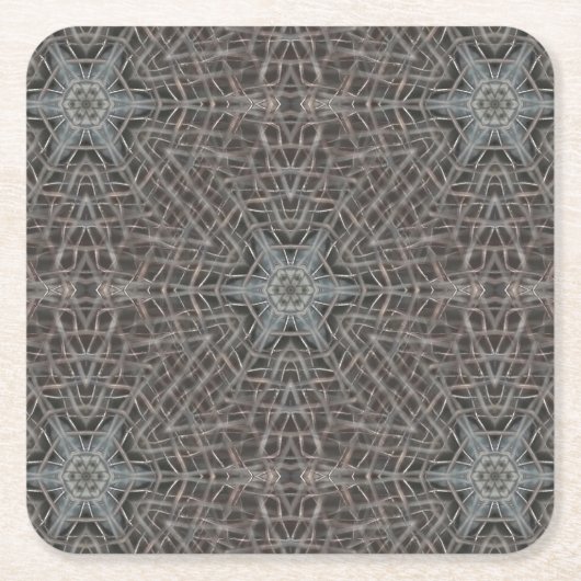 Metallic Metal Mesh Vierkante Kartonnen Onderzetter (Voorkant)