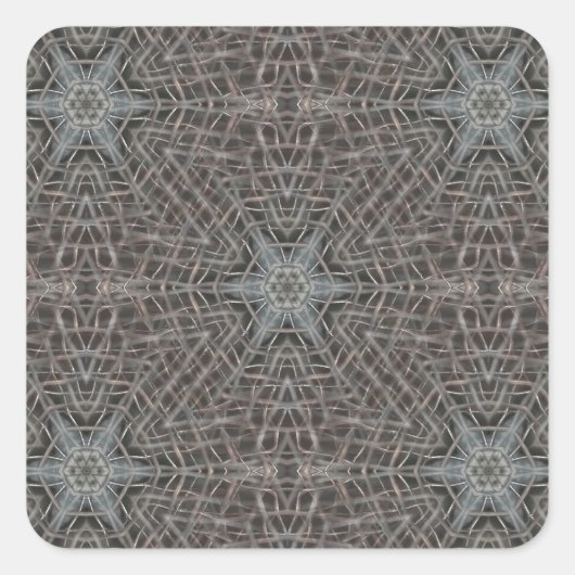 Metallic Metal Mesh Vierkante Sticker (Voorkant)