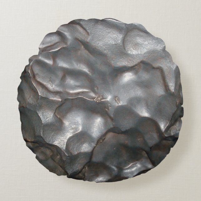Metallic Meteorite Rock Pattern Rond Kussen (Voorkant)