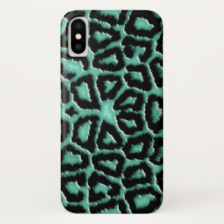 Metallic Mint Green Giraffe iPhone X Hoesje