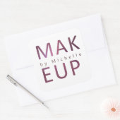 Metallic Moderne Typografie Makeup Artist Monogram Vierkante Sticker (Envelop)
