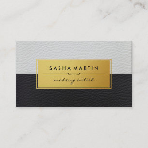 Metallic Nepgoud Label Tweezijdig Leer