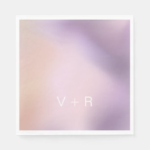 Metallic Ombre Modern Monogram Paper Napkin Servet