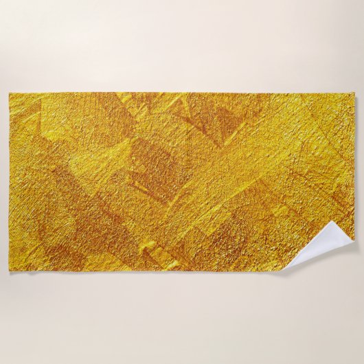 Métallic Or Abstrait Art Image Plage Serviette ZEA (Devant)