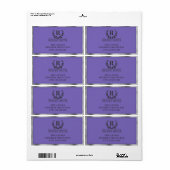 Metallic Paars en zilver voegen Logo en achtergron Etiket (Full Sheet)