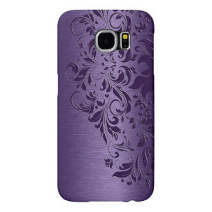 Metallic Paarse achtergrond Deep Paars Lace Samsung Galaxy S6 Hoesje