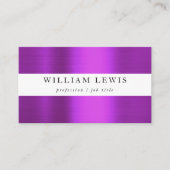 Metallic Paarse professionele QR-code Social Media Visitekaartje (Voorkant)