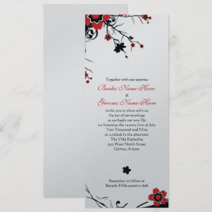 Metallic Paper Cherry Blossom Wedding Invite Kaart