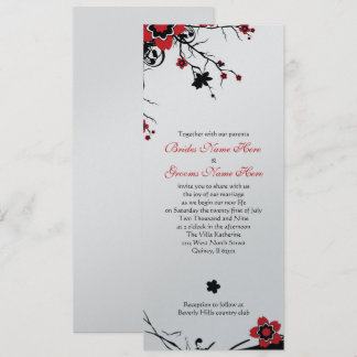 Metallic Paper Cherry Blossom Wedding Invite Kaart