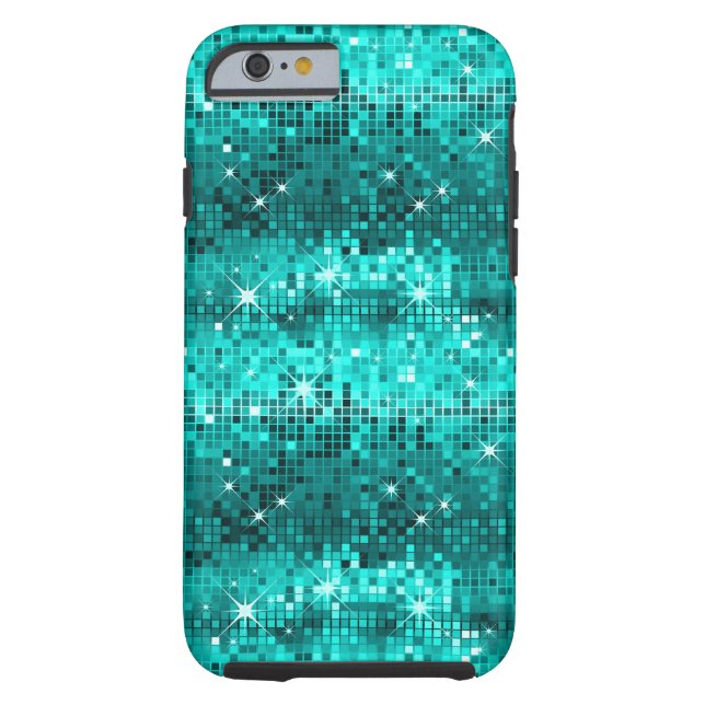 Metallic Peacock Green Sequins bekijken Disco Glit Case-Mate iPhone Case (Achterkant)