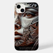 Metallic perearlescent Geometric Woman's Face Case-Mate iPhone Case (Achterkant)