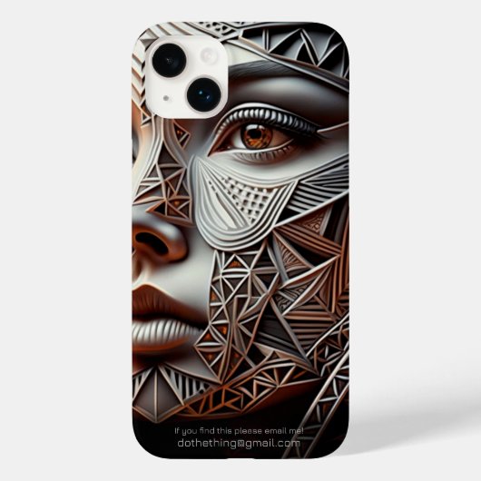 Metallic perearlescent Geometric Woman's Face Case-Mate iPhone Case (Achterkant)