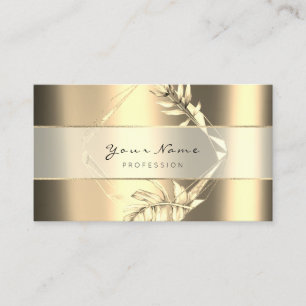 Metallic poligonal Stripe Gold Sepia Foxier Floral Visitekaartje