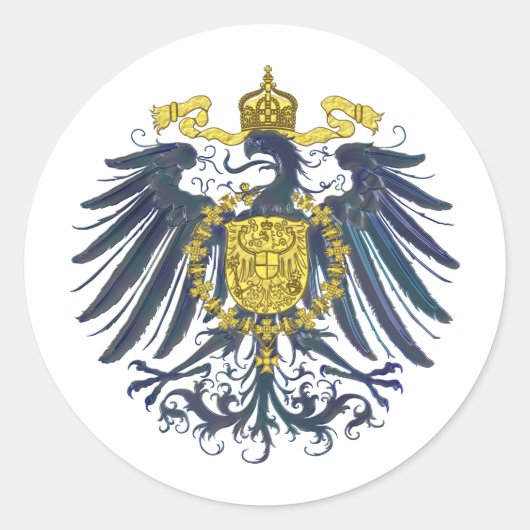 Metallic Preussian Eagle Ronde Sticker (Voorkant)