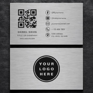 Metallic Professionele Bedrijfslogo QR-code Visitekaartje