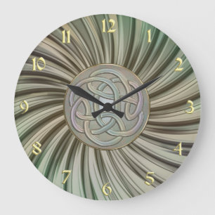 Metallic Rays Celtic Knot Metal Clock Grote Klok