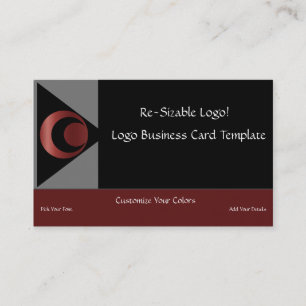 Metallic Red Crescent Moon & Planets Logo Visitekaartje