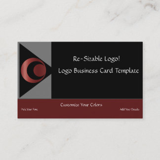 Metallic Red Crescent Moon & Planets Logo Visitekaartje