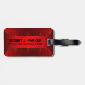 Metallic Red Masculine Geometric Design Bagagelabel (Achterkant horizontaal)
