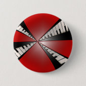 Metallic Red met Black Keyboards Music Button (Voorkant)