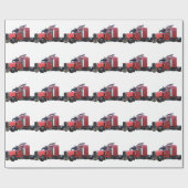 Metallic Red Semi Tractor Traler Traluck Cadeaupapier (Vlak)