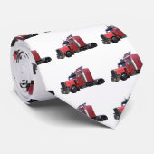 Metallic Red Semi Tractor Traler Traluck Stropdas (Opgerold)