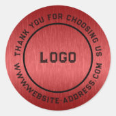 Metallic Red Texture aangepaste tekst Ronde Sticker (Voorkant)