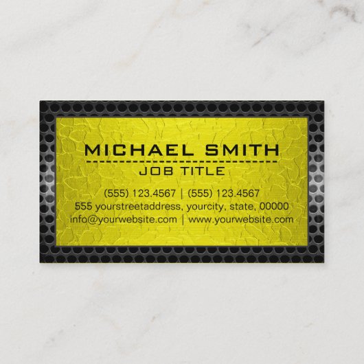 Metallic roestvrij Gold Steel Border Kijk uit Visitekaartje (Achterkant)