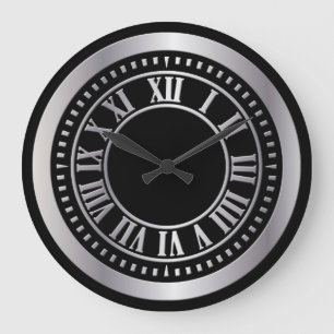Metallic Roman Numeras - Klok Gezicht - Zilver