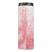 Metallic rood canvas: penseelstreek elegantie. thermosbeker (Achterkant)