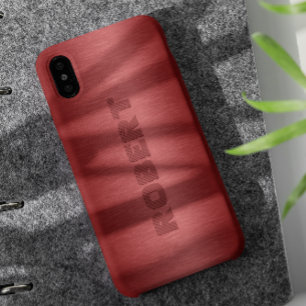 Metallic rood geborsteld aluminium look iPhone XR hoesje