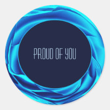 Metallic Roos Blue Round Sticker