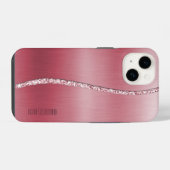 Metallic Roos Gold en Glitter Wave iPhone Hoesje (Achterkant horizontaal)